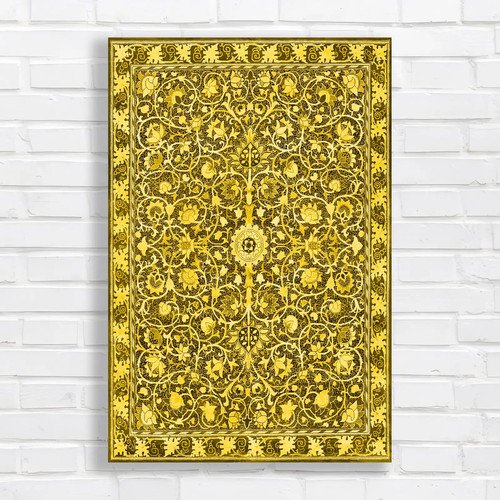 Ornate floral tapestry yellow - ornate,
