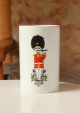 Vintage Thomas Porcelain Germany Soldier Vase Pencil Pot Bearskin Hat 