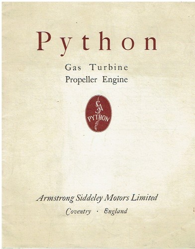Siddeley python turbo prop - a., turbo-prop