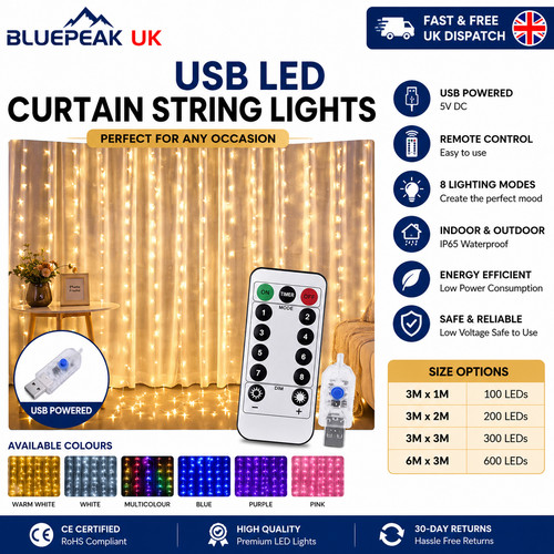 Usb led curtain fairy string - led,