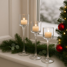 Christmas Candle Holder Glass