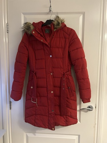 Red long puffer - red, with