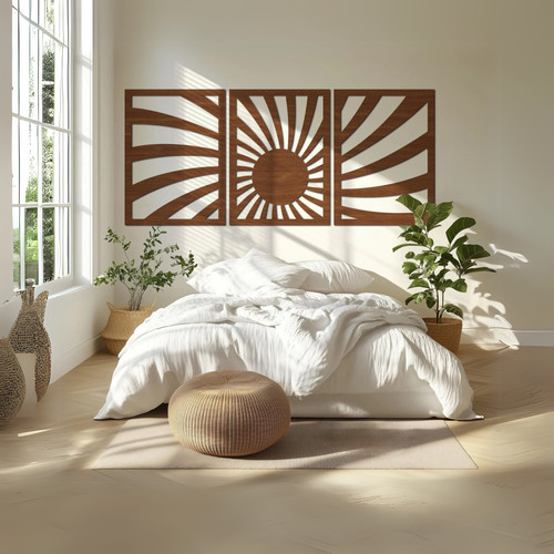 Wood sun panels - sun, sunrise