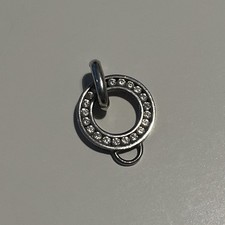 Thomas Sabo sterling silver charm pendant carrier with gemstones