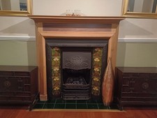 fireplace surround wood mantle