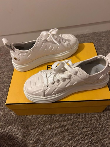 Fendi white trainers - white,