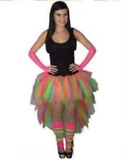 Multicolour Neon Waterfall Tutu Legwarmers Gloves Longer Back Fancy Dress 80s