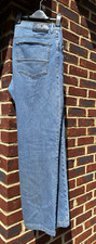 GOOD PAIR OF MENS JEANS 'TRUSSARDI' SIZE 40" WAIST 29" LEG PALE BLUE 5 POCKETS