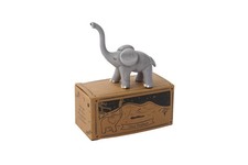 Glass Elephant Figurine •
