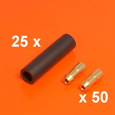 4.7mm Brass Bullet Connectors & Sockets - 75 Pieces Lucas Style Wiring Terminals