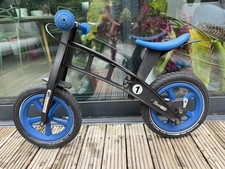 FirstBIKE Street Balance Bike for Kids 2-5 Blue/Black with Brake, No Pedals