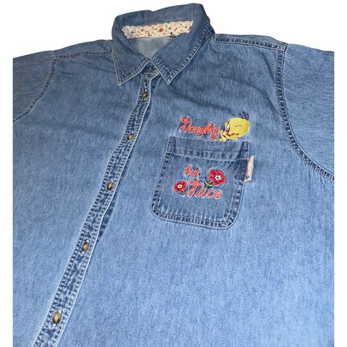 Vintage tweety bird chambray - vintage,