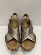 Clarks Gold Cork Wedge Platform Sandals Uk6 EU39.5 VGC