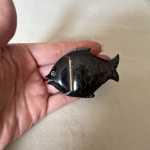 Antique hand carved black - black, horn