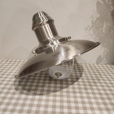 Brushed Nickel Industrial Fisherman Style Non Electric Pendant with Clear Glass