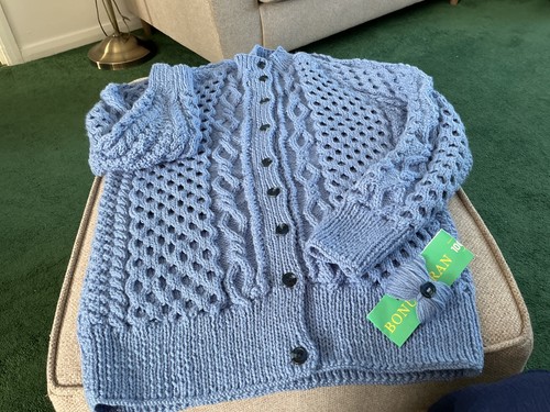 Hand knitted aran style - knitted,