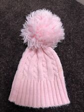 Pink Wool Style Bobble Hat Newborn - 12 Months