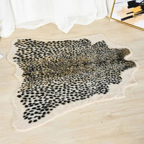 Leopard print faux - cowhide, rug