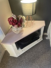 Pink White Corner Unit Tv Stand Bedside Cabinet   Large
