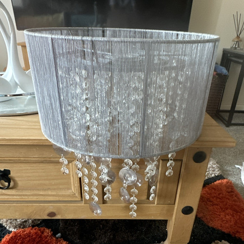 Silver drum lampshade with - lampshade,