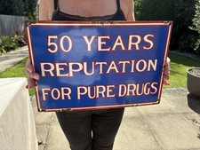 Pure Drugs Enamel Sign Rare