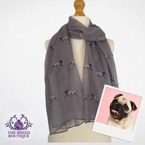Final clearance pug scarf - final, clearance.