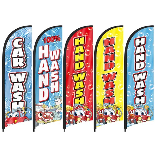 Car wash feather flag - car,