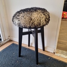 Retro Vintage Upholstered Pub Stool On Solid Wooden Splayed Legs - Home Bar