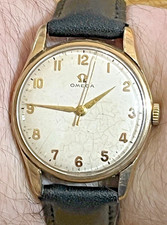 Vintage Omega Solid 9ct Gold Watch, Arabic Numerals, Manual, Hallmarked ~ 1959