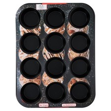 12 Cup Muffin Cake Pan Baking Tray Deep Tin Cupcake Bun Sheet Steel Bakeware