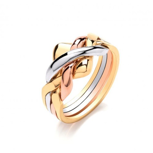 9ct three colour gold - three,