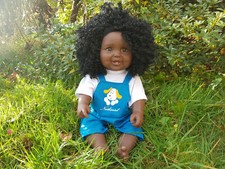 18" Large Adaliya  Female Doll Big Baby Afro Black African Anatomically Correct