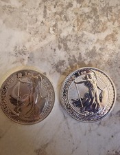 2x 2020 1oz Royal Mint Silver Britannia QEII Bullion Coins