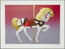 Hal Connelly "Prince" Signed & Numbered Art Print, carousel horse, toy amusement