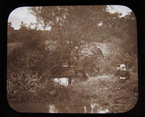 Glass magic lantern slide - magic,