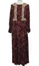 Per Una Women's Maxi Dress Dark Red Mix Pixelated Flower Print Pockets New F1