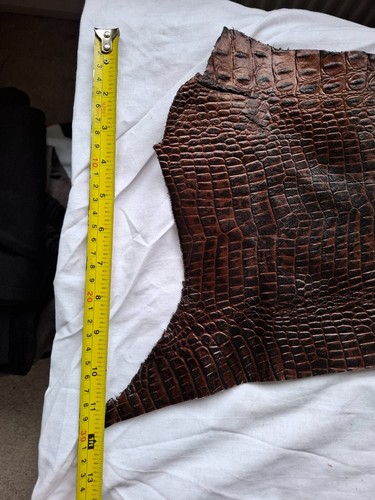 Brown leather offcuts detailed