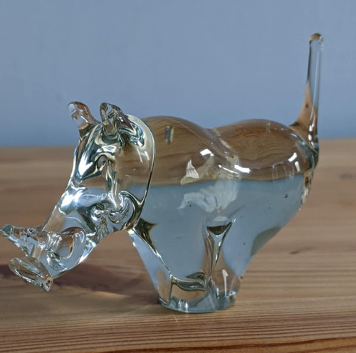 Small glass warthog ornament - small,