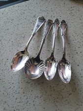 4 antique silver plated spoons