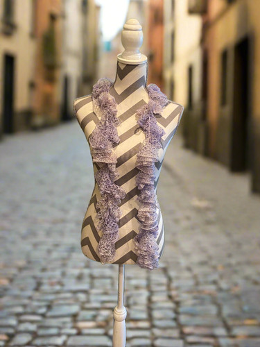 Ruffled scarf handmade with - scarf,