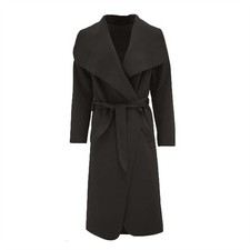  Womens Ladies Oversized Drape Long Duster Celeb Waterfall Italian Trench Coat