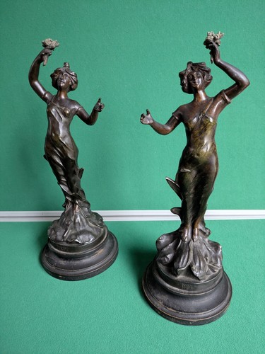 Antique spelter statue figures - statue,