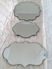 LAURA ASHLEY SET OF 3 DECORATIVE HANGING MIRRORS VARIOUS SHAPES WITH BOX