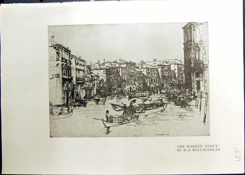 Old print market - print, canal