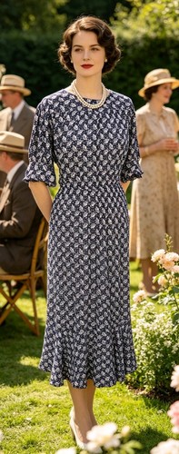 Vintage 1930s 1940s style - 1940s, blue