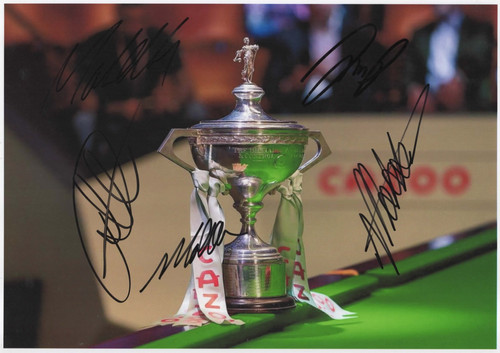 Snooker signed 12x8 trophy - snooker,