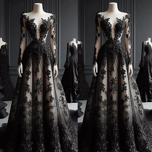 Gothic champagne and black - and,