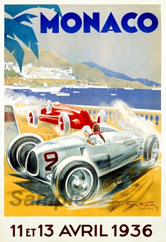 Vintage 1936 monaco grand - grand, prix