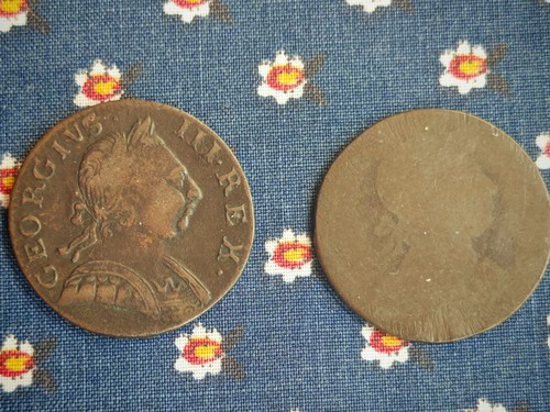 1775 george 111 copper half - 1775,