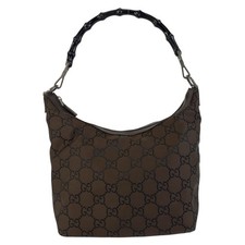 GUCCI Bamboo GG pattern 000 0531 Shoulder Bag Brown Nylon GG